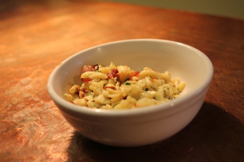 Spaetzle with housemade bacon.