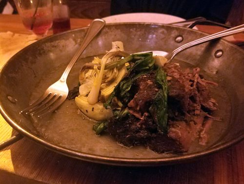 Lamb shoulder with artichokes and ramps