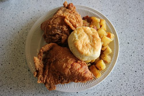 Fried chicken and biscuit